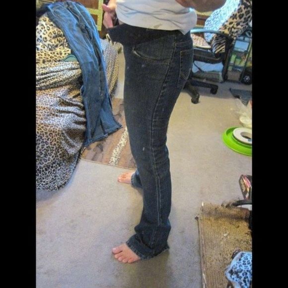 Spandex Belly Band Liz Lange Maternity Target XS 2 Blue Jean Pregnancy Pants - Picture 13 of 16